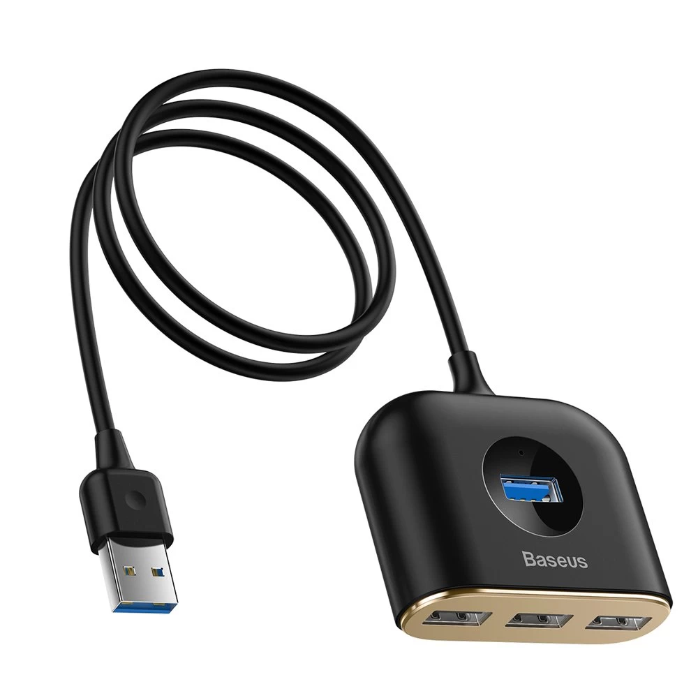 Adapteris Hub 4in1 Usb Adapteris Usb3.0 To Usb3.0*1+usb2.0*3 1m Juodas Adapteris Hub 4in1 Usb Adapteris Usb3.0 To Usb3.0*1+usb2.0*3 1m Juodas