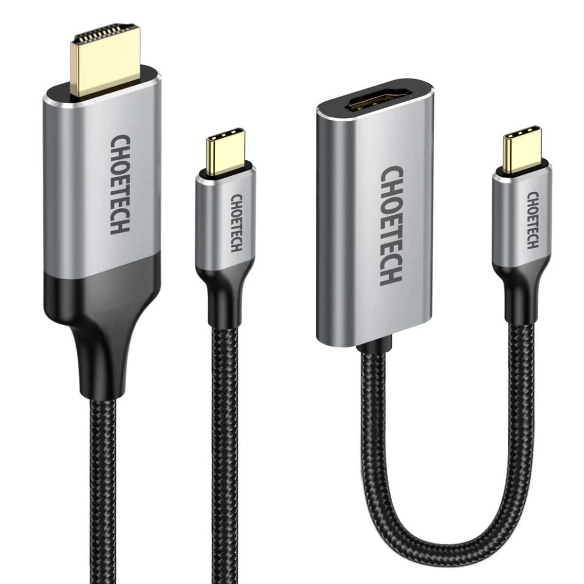 Adapteris Hub Usb Type C - Hdmi 2.0 + Hdmi Kabelis 2 M Pilkos Spalvos Adapteris Hub Usb Type C - Hdmi 2.0 + Hdmi Kabelis 2 M Pilkos Spalvos