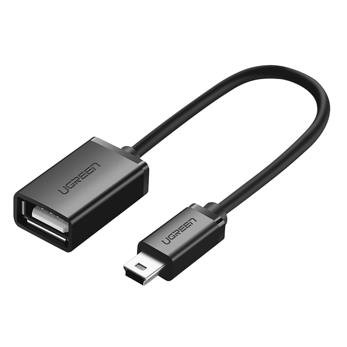 Adapteris Mini Usb-b (vyriškas) - Usb-a (moteriškas) Otg 10 Cm - Pilkas Adapteris Mini Usb-b (vyriškas) - Usb-a (moteriškas) Otg 10 Cm - Pilkas
