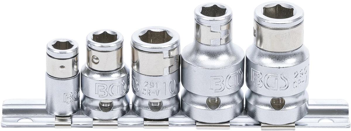 Adapterių rinkinys antgaliams | 6,3 mm (1/4) / 10 mm (3/8) / 12,5 mm (1/2) | 5 vnt. (70103)