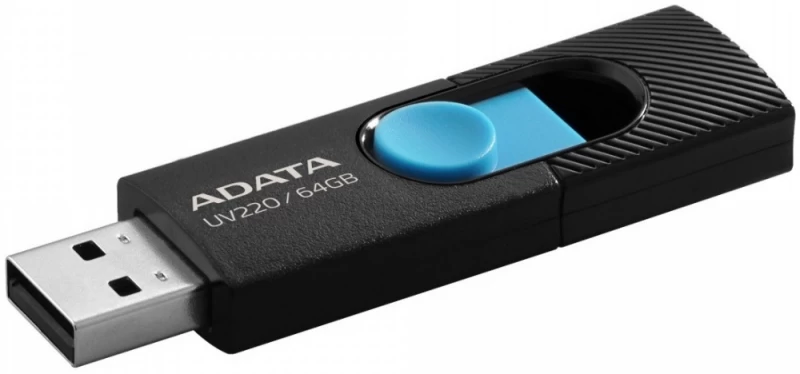 Adata Uv220 64 Gb (64 Gb /usb 2.0 / Juoda/mėlyna )