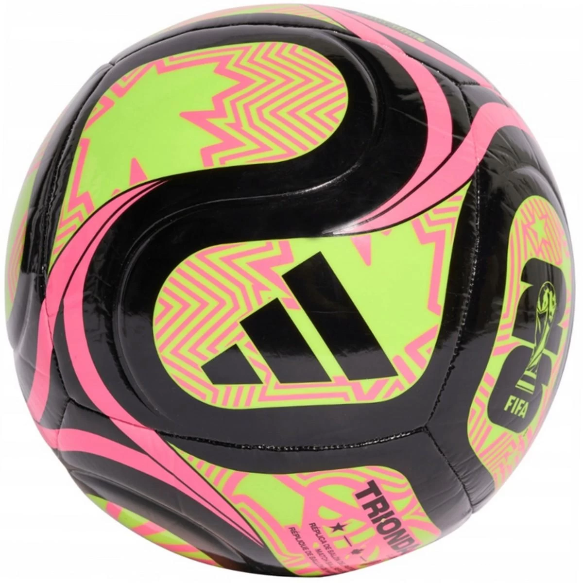 „adidas World Cup 26 Trionda Club“ Futbolo Rutulys, Juodas-rožinis-žalis, Jd8053, R.5