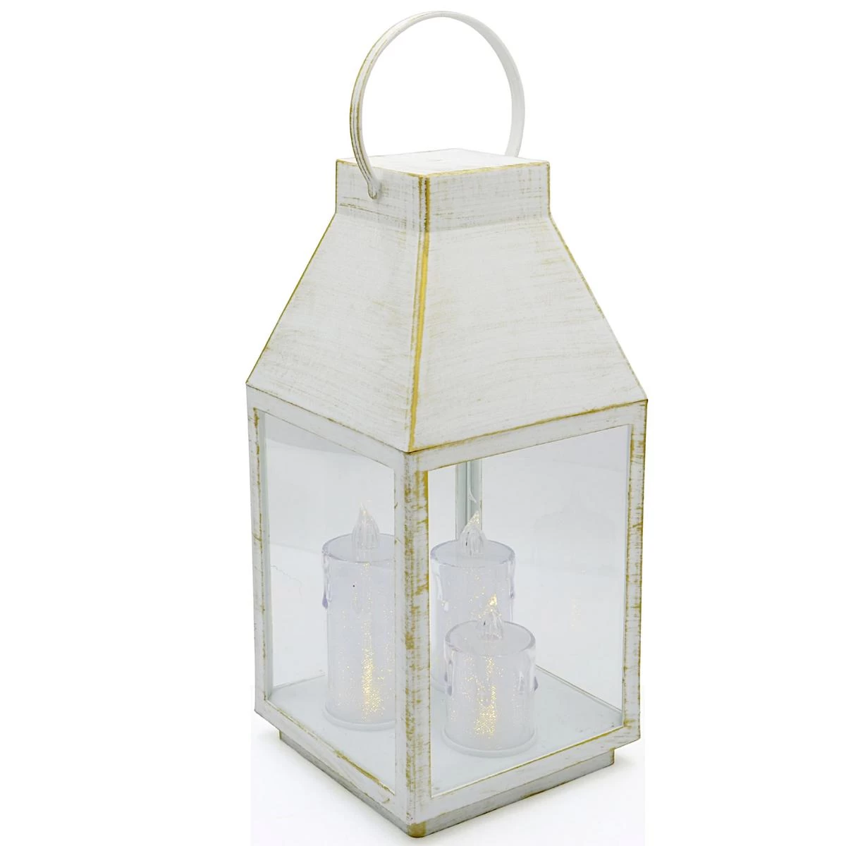 Advento žibintas „roraty“ Led, 35 Cm, 3 žvakės, Balta