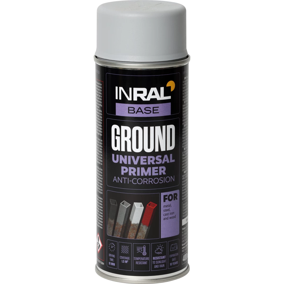 Aerozolinis gruntas INRAL GROUND, pilka (RAL7040), 400ml