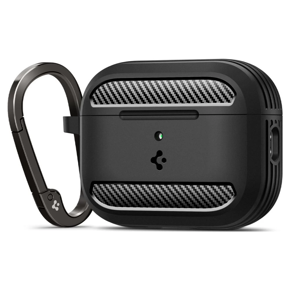 airpods Pro 3 Rugged Armor Ausinių Dėklas - Matinės Juodos Spalvos