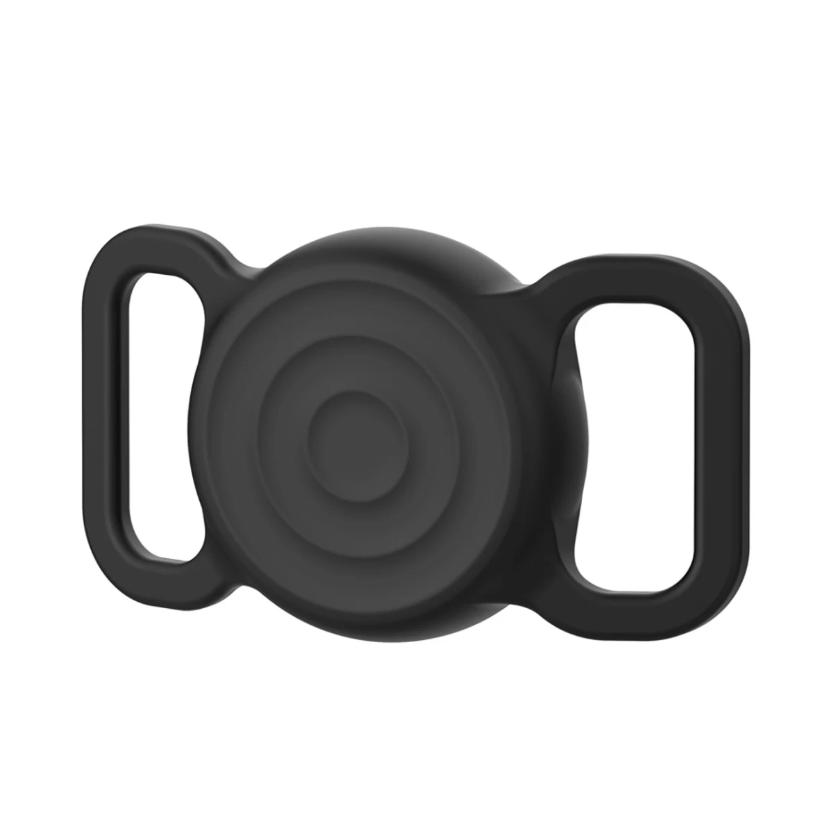 airtag Lokatoriaus Dėklas šuns Apykaklei Katės Silikoninis Vandeniui Atsparus Dėklas - Juodas