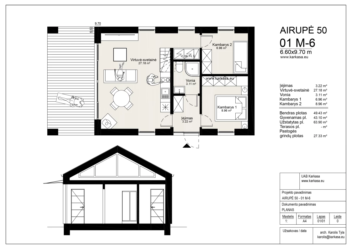 Sodo namas Airupė 50 M-6