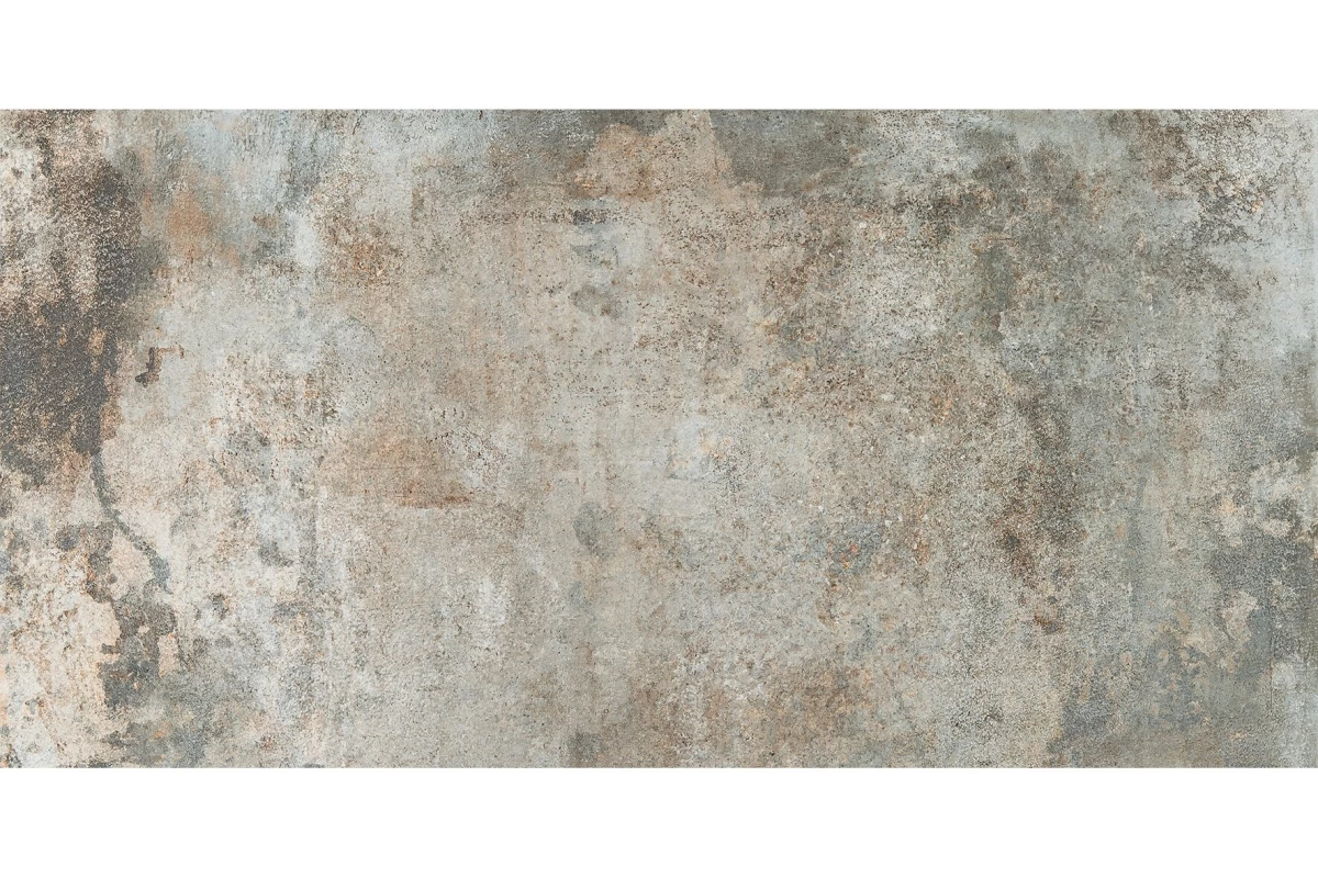 Akmens masės plytelės Rusty Metal Silver, 60x120 cm
