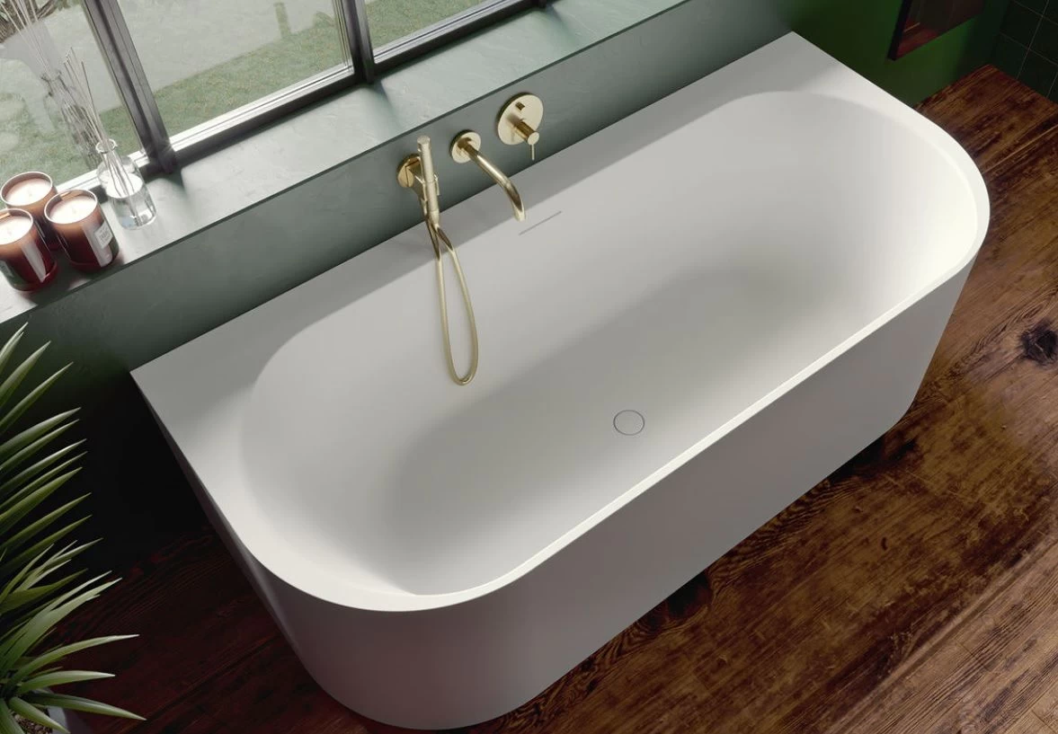 Akmens masės vonia RIHO Valor Back2Wall 180x80 cm