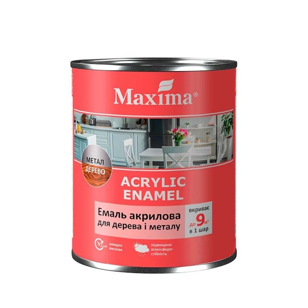 Akrilinė emalė MAXIMA, 0,75l antracito sp. Akrilinė emalė MAXIMA, 0,75l antracito sp.