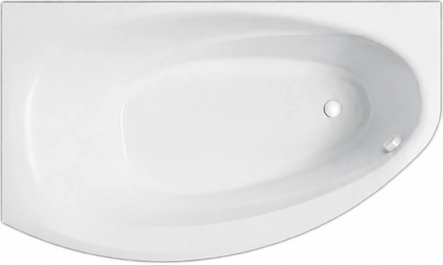 Akrilinė vonia Balteco ECLIPSE 169x97x66 cm, balta, E15 , su uždanga ir baltos spalvos sifonu