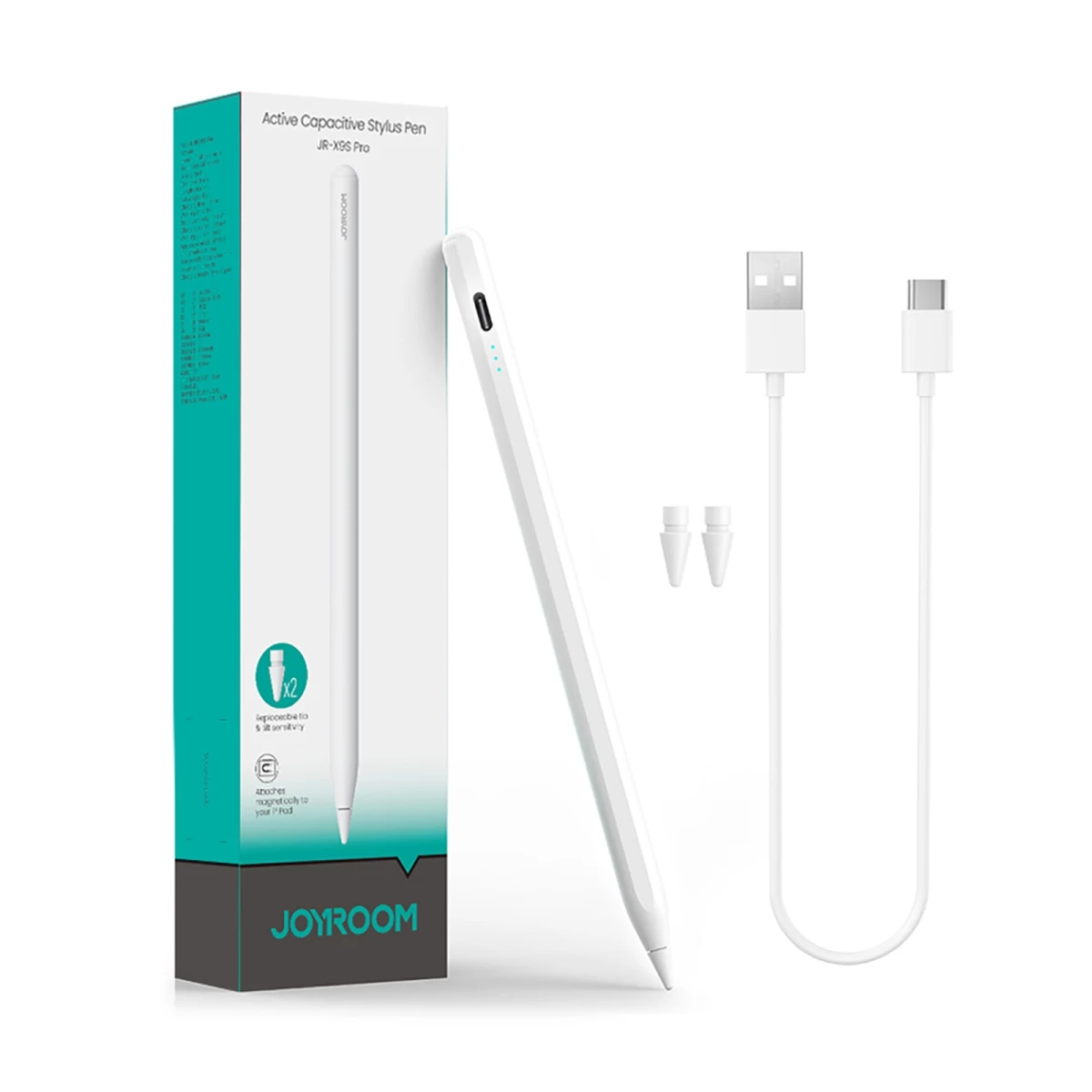 Aktyvus Rašiklis Su 2 Keičiamais Antgaliais - Baltas