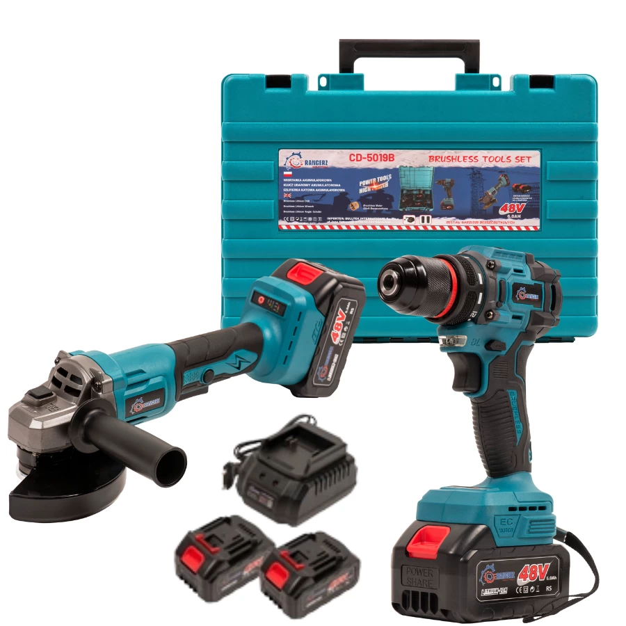 Akumuliatorinio kampinio šlifuoklio ir suktuvo rinkinys 48V, CD-5019B