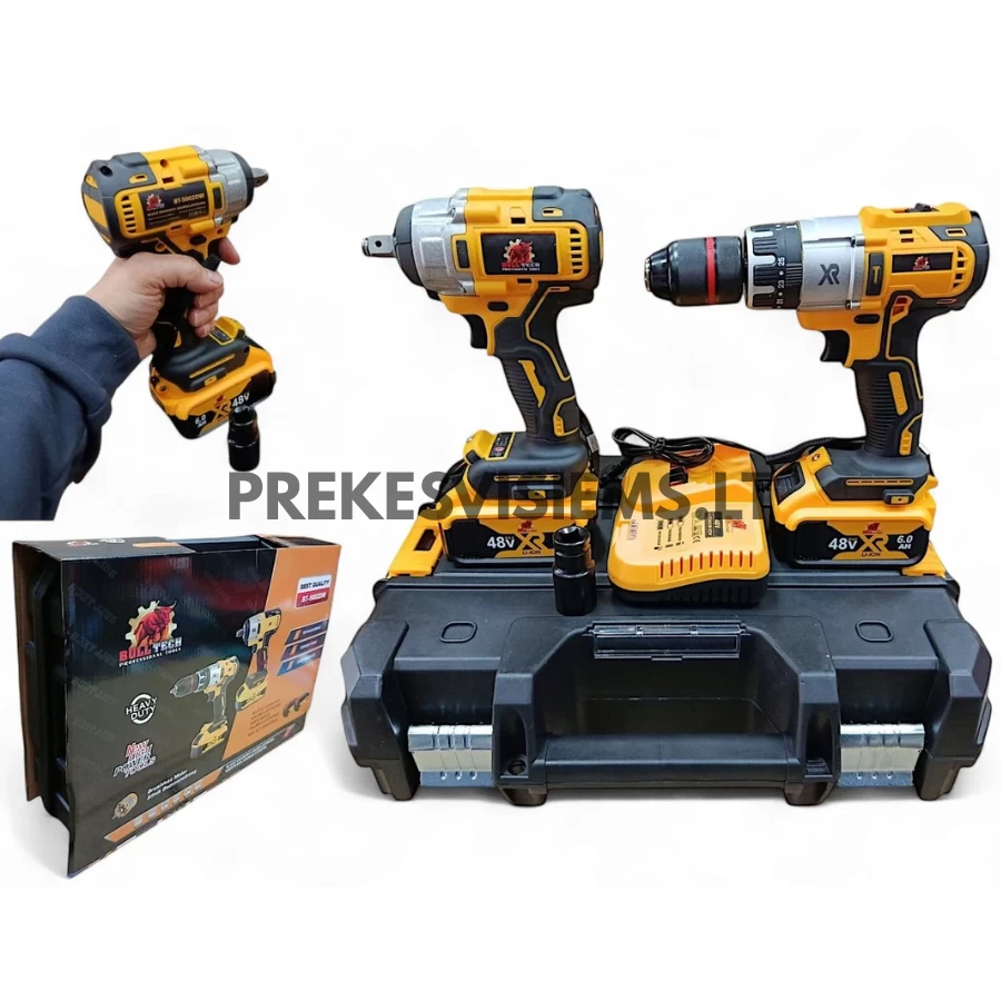 Akumuliatorinio suktuvo ir smūginio veržliasūkio rinkinys 48V, BT5002DW