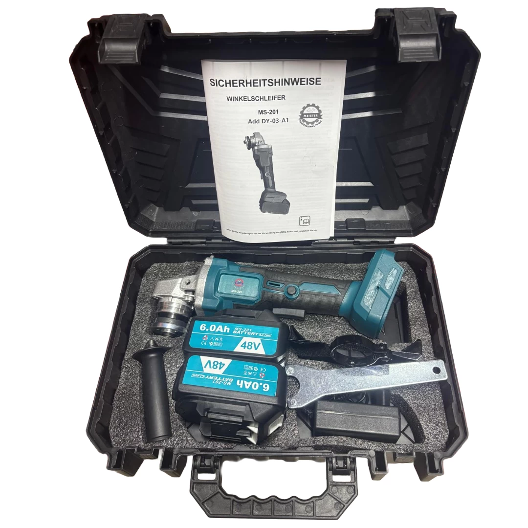 Akumuliatorinis kampinis šlifuoklis 48V 6Ah MEISTER TOOLS, MS-201