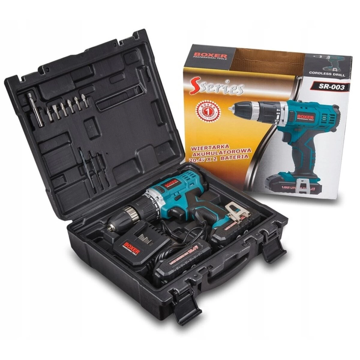 Akumuliatorinis suktuvas - gręžtuvas su kalimo funkcija 20.4V BOXER, SR-003