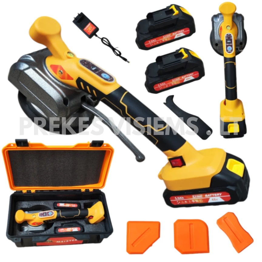 Akumuliatorinis vibracinis plytelių siurbtukas 48V Meister Tools, MS-769