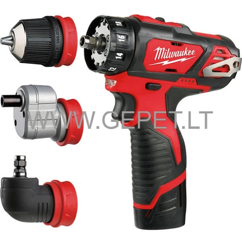 AKUMULIATORINIS GRĘŽTUVAS-SUKTUVAS M12 BDDXKIT-202C MILWAUKEE 4933447836