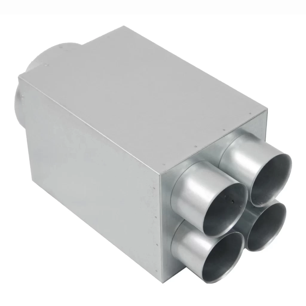 Akustiškai izoliuotas oro paskirstymo kolektorius Basic 4x75x125, L-200mm