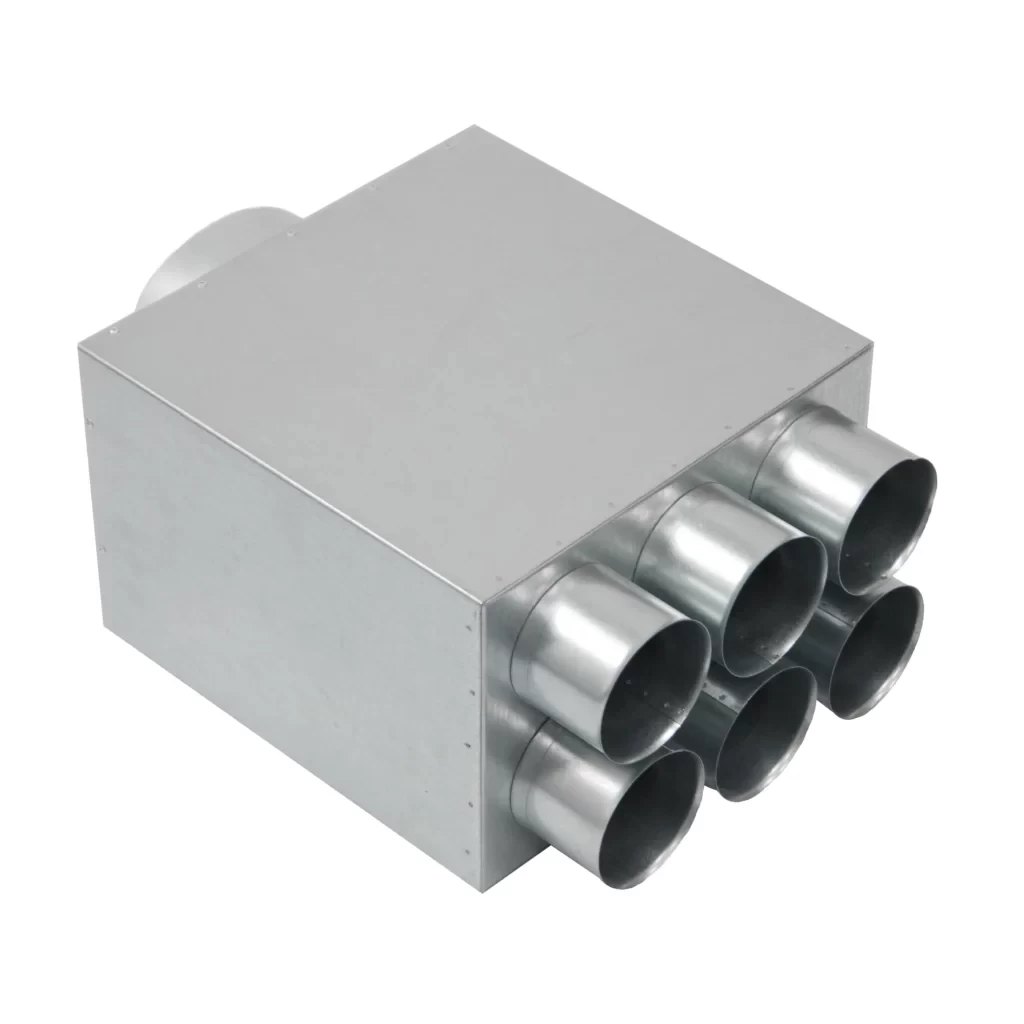 Akustiškai izoliuotas oro paskirstymo kolektorius Basic 6x75x125, L-250mm