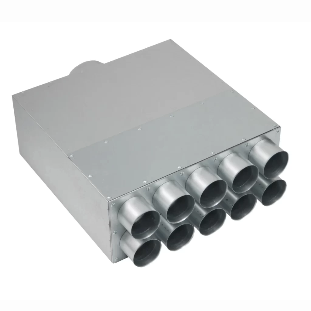 Akustiškai izoliuotas oro paskirstymo kolektorius Premium 10x75x160, L-500mm
