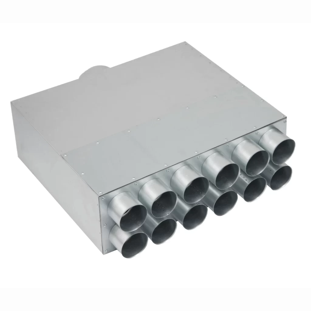 Akustiškai izoliuotas oro paskirstymo kolektorius Premium 12x75x160, L-500mm