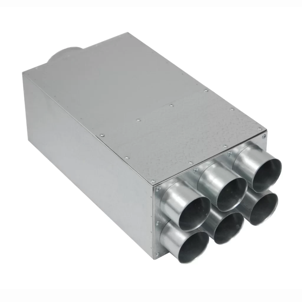 Akustiškai izoliuotas oro paskirstymo kolektorius Premium 6x75x160, L-500mm