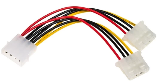 Akyga Molex (lizdas) - 2 X Molex (kištukas) Maitinimo Kabelis 0,15 M. Ak-ca-15