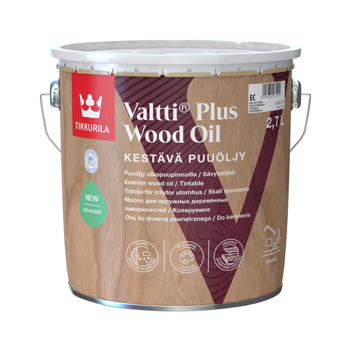 Aliejus medienai TIKKURILA Valtti Plus Wood Oil, 2,7l