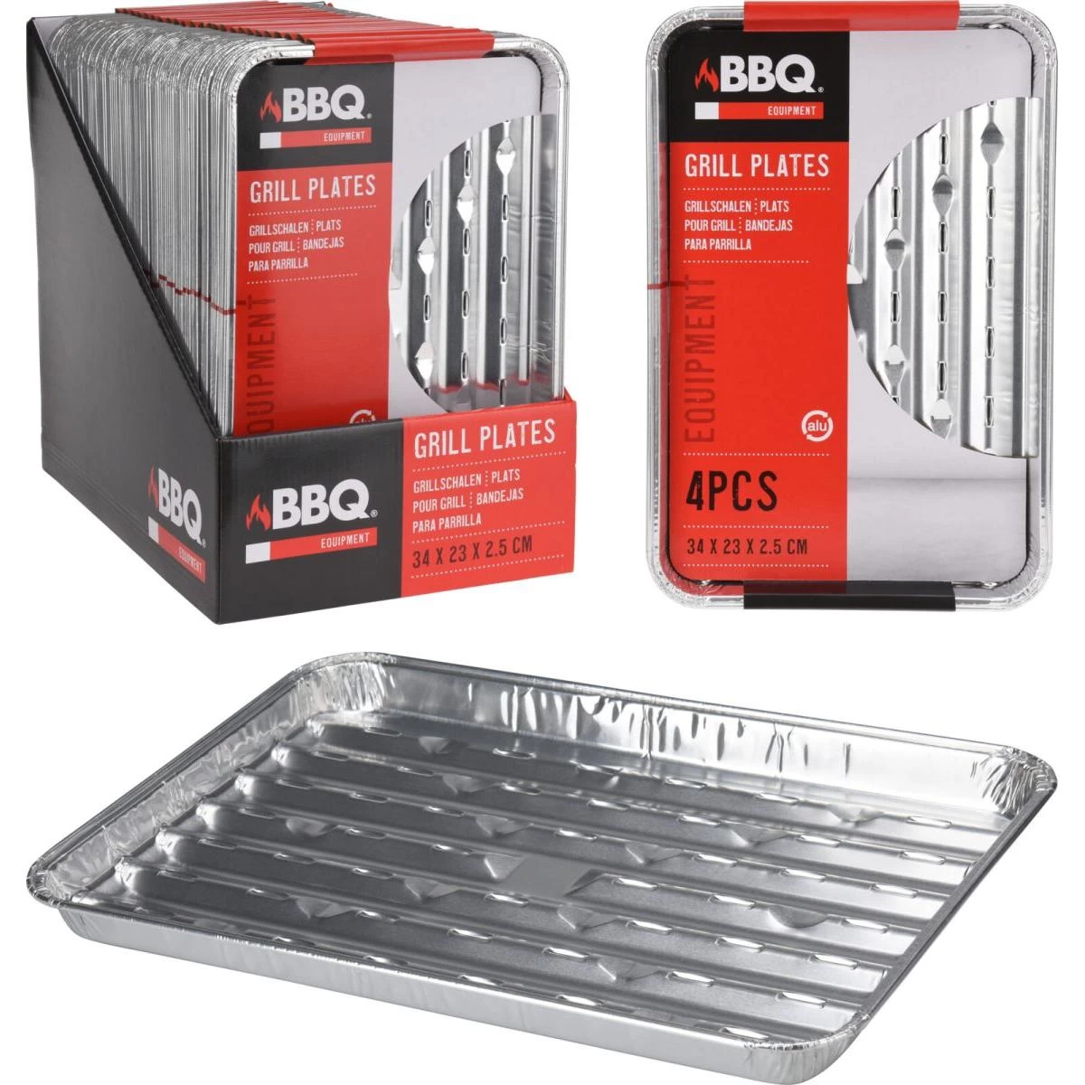 Aliuminio Grill Tabs 34x23cm 4 Paketai