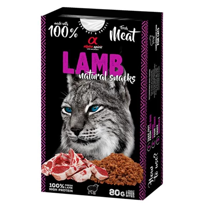 ALPHA SPIRIT NATURAL CAT skanėstai katėms su ėriena 80g (6), ALPHG110000245