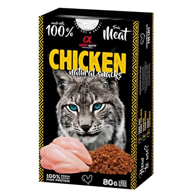 ALPHA SPIRIT NATURAL CAT skanėstai katėms su vištiena 80g (6), ALPHG110000545