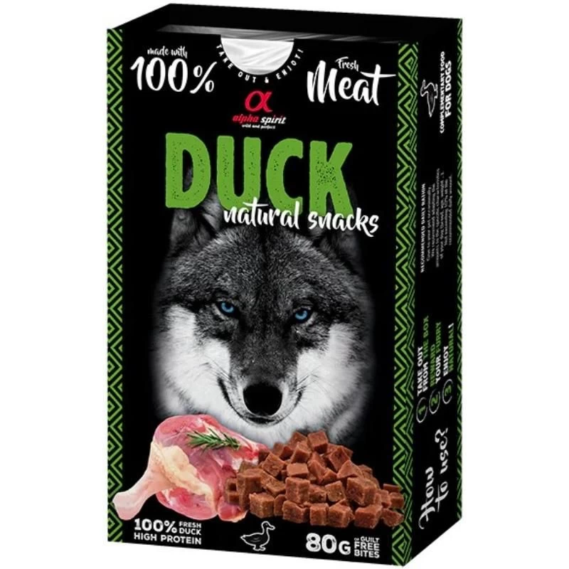 ALPHA SPIRIT NATURAL DOG skanėstai šunims su antiena 80g (6), ALPHD110000645