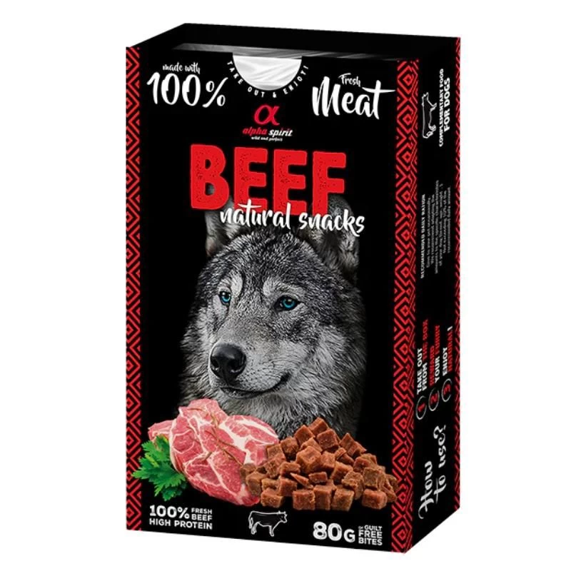 ALPHA SPIRIT NATURAL DOG skanėstai šunims su jautiena 80g (6), ALPHD110000145