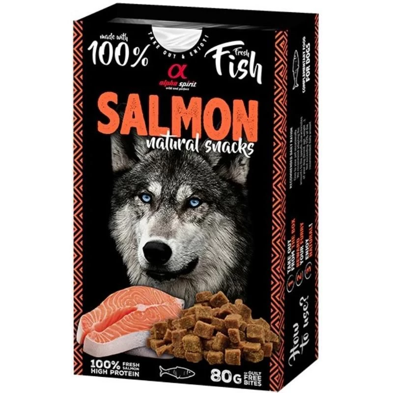 ALPHA SPIRIT NATURAL DOG skanėstai šunims su lašiša 80g (6), ALPHD110000945