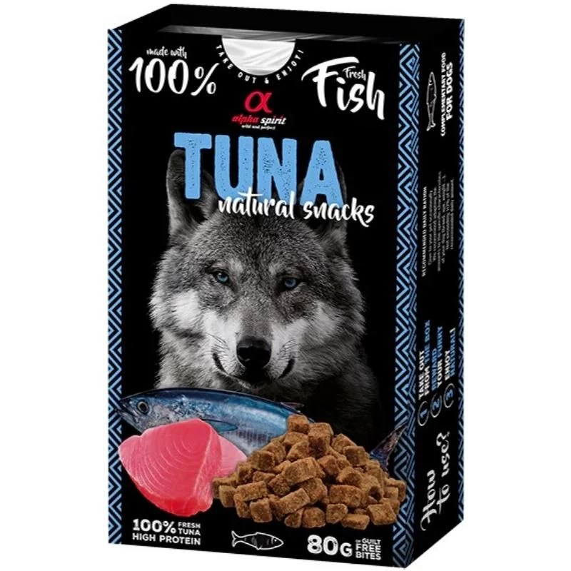 ALPHA SPIRIT NATURAL DOG skanėstai šunims su tunu 80g (6), ALPHD110001345
