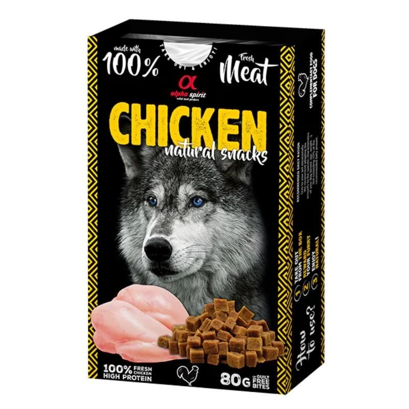 ALPHA SPIRIT NATURAL DOG skanėstai šunims su vištiena 80g (6), ALPHD110000545