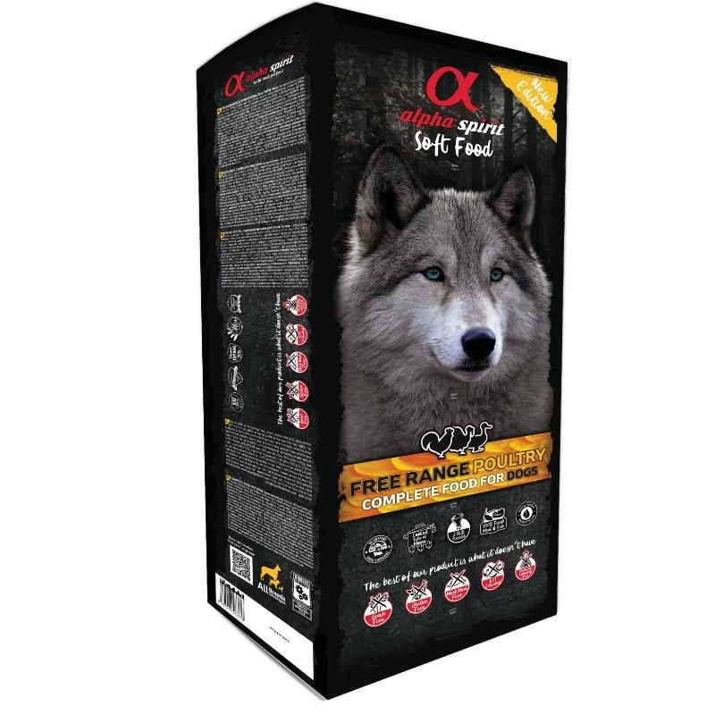 ALPHA SPIRIT POULTRY drėgnas paukštienos pašaras šunims 9kg, A3003209