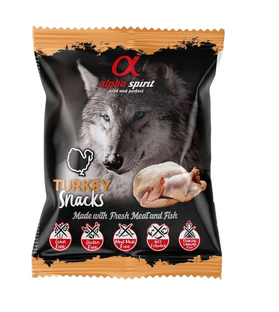 ALPHA SPIRIT SNACKS DOG skanėstai šunims su kalakutiena 50g, A4002350