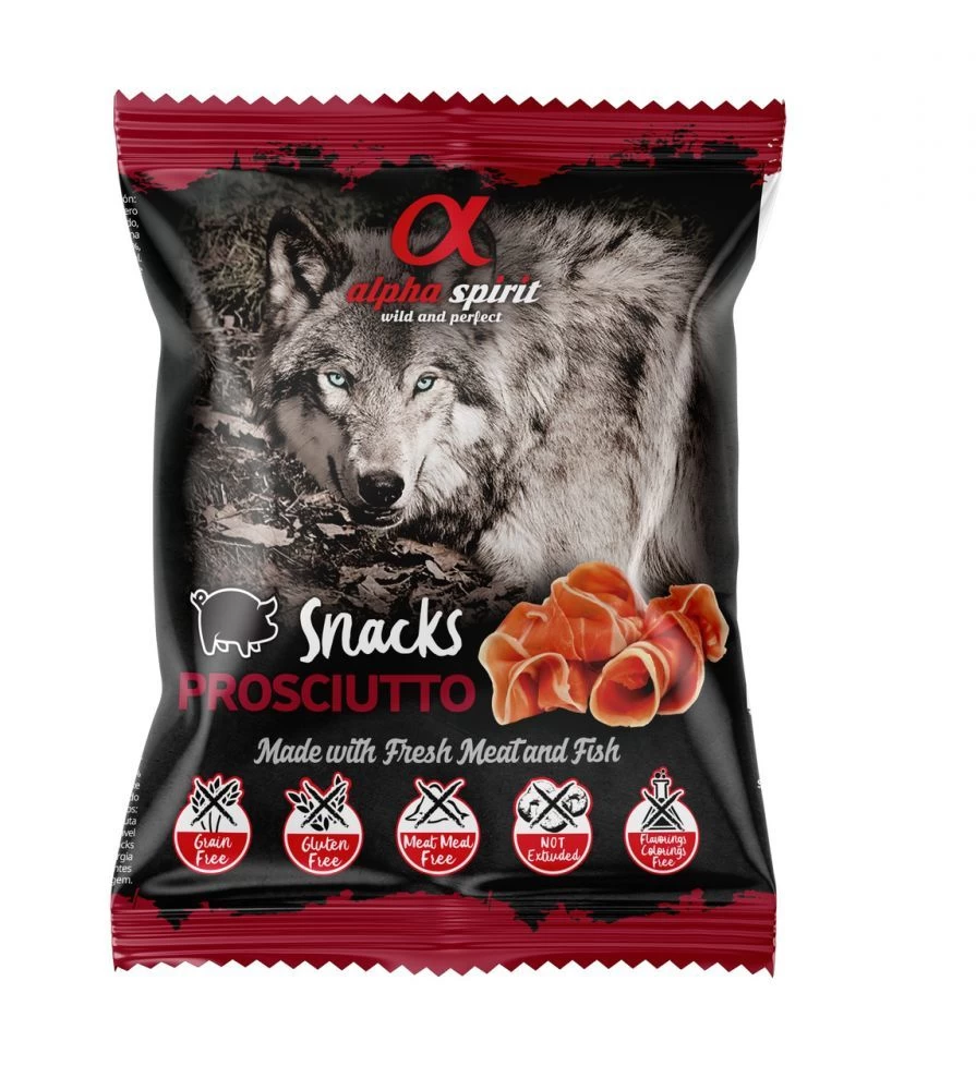 ALPHA SPIRIT SNACKS DOG skanėstai šunims su kumpiu 50g, A4001350