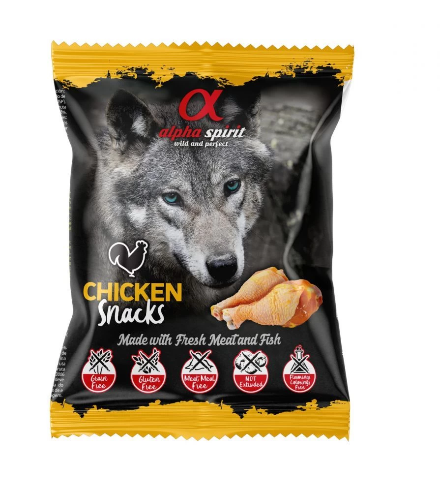 ALPHA SPIRIT SNACKS DOG skanėstai šunims su vištiena 50g (Geriausias iki 2025.07), A4004350