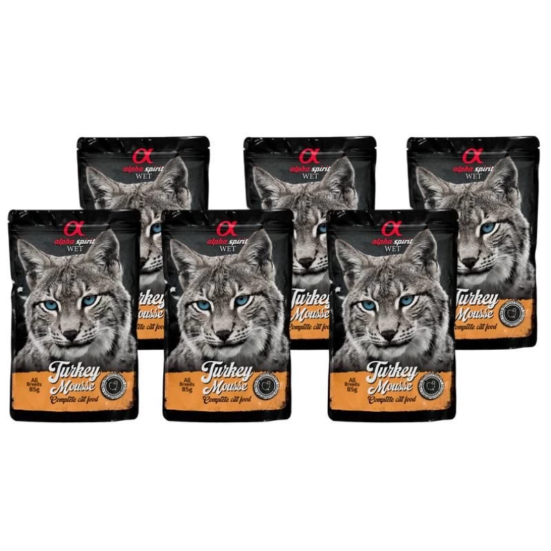 ALPHA SPIRIT WET putėsiai katėms su kalakutiena 85g 6vnt, ALPHG050000708