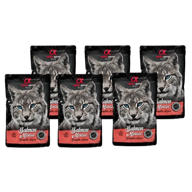 ALPHA SPIRIT WET putėsiai katėms su lašiša 85g 6vnt, ALPHG050000908