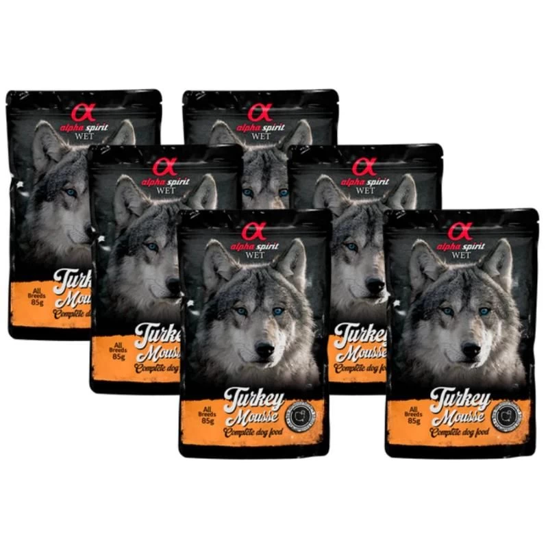 ALPHA SPIRIT WET putėsiai šunims su kalakutiena 85g 6vnt (24), ALPHD050000708
