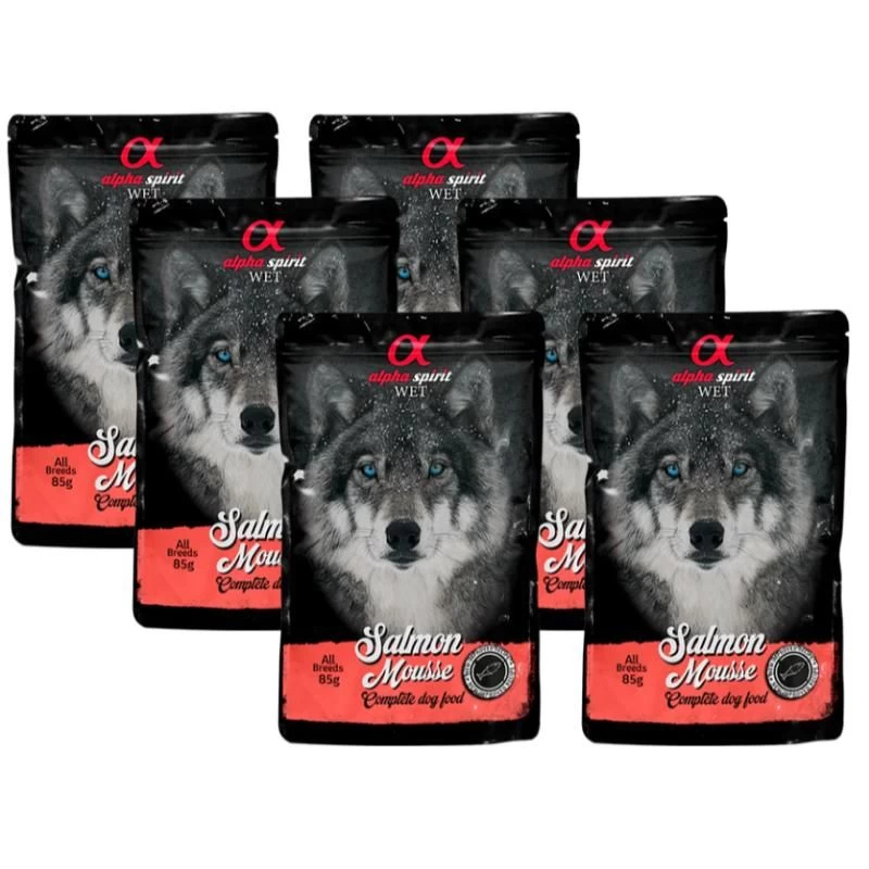 ALPHA SPIRIT WET putėsiai šunims su lašiša 85g 6vnt (24), ALPHD050000908