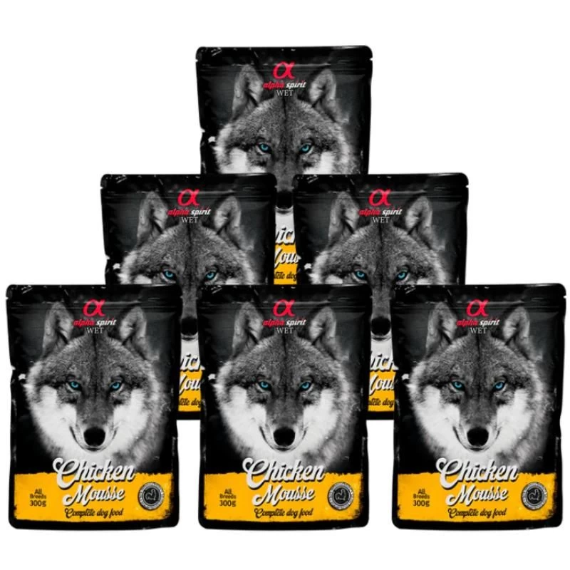 ALPHA SPIRIT WET putėsiai šunims su vištiena 300g 6vnt (12), ALPHD050000511