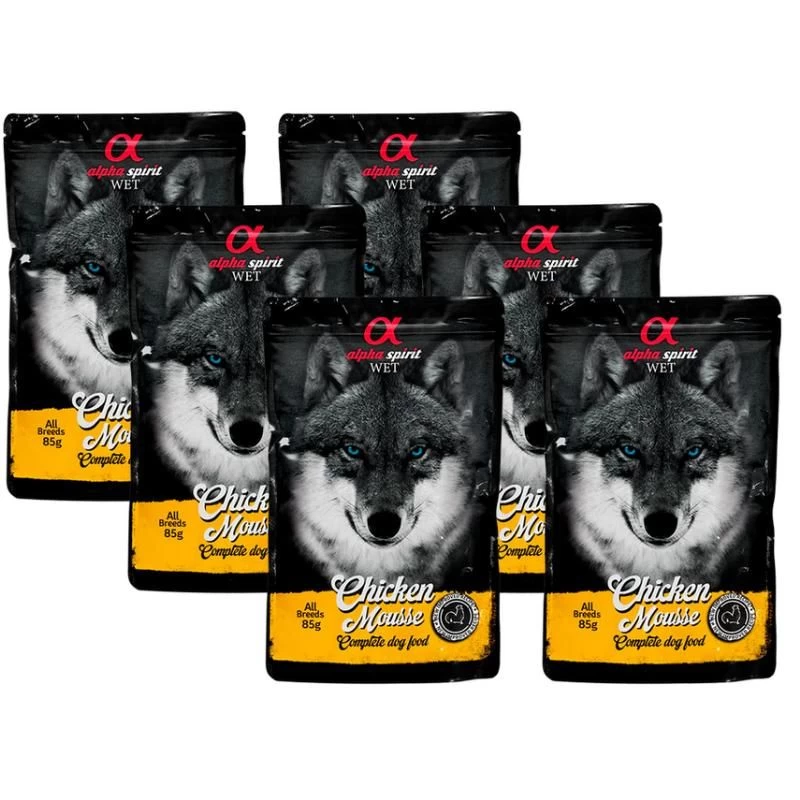 ALPHA SPIRIT WET putėsiai šunims su vištiena 85g 6vnt (24), ALPHD050000508