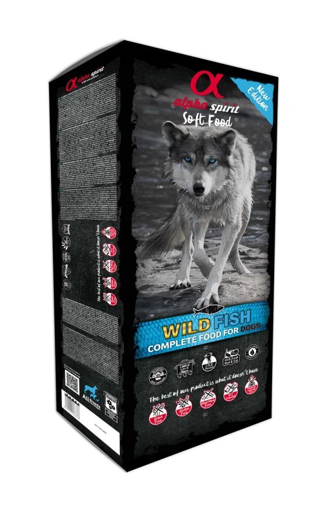 ALPHA SPIRIT WILD FISH drėgnas žuvies pašaras šunims 9kg