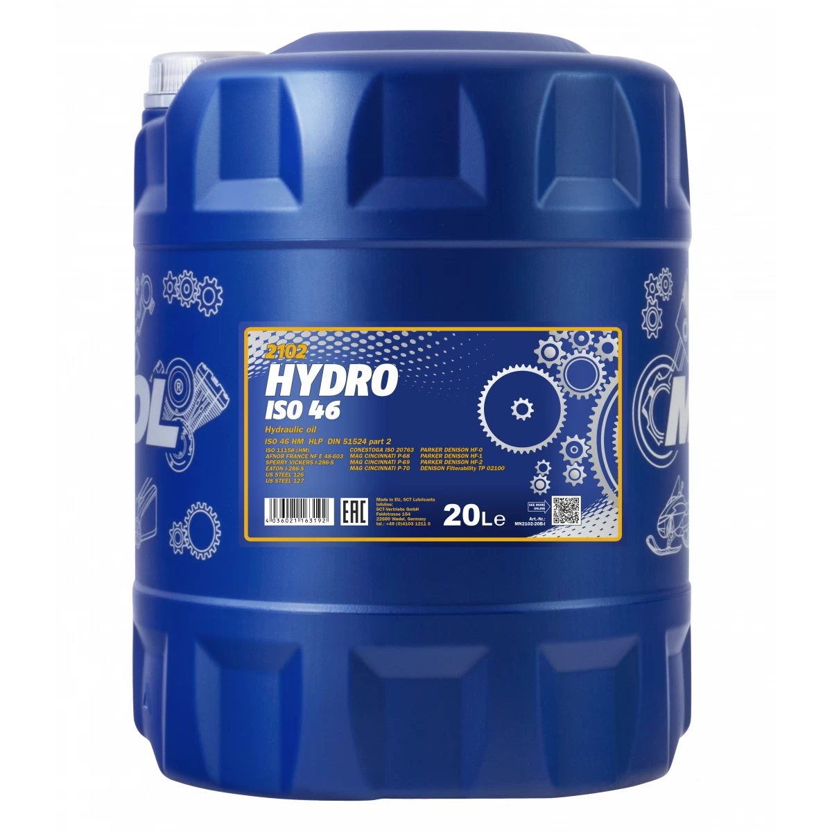 Alyva Mannol HYDRO ISO 46 20L Alyva Mannol HYDRO ISO 46 20L
