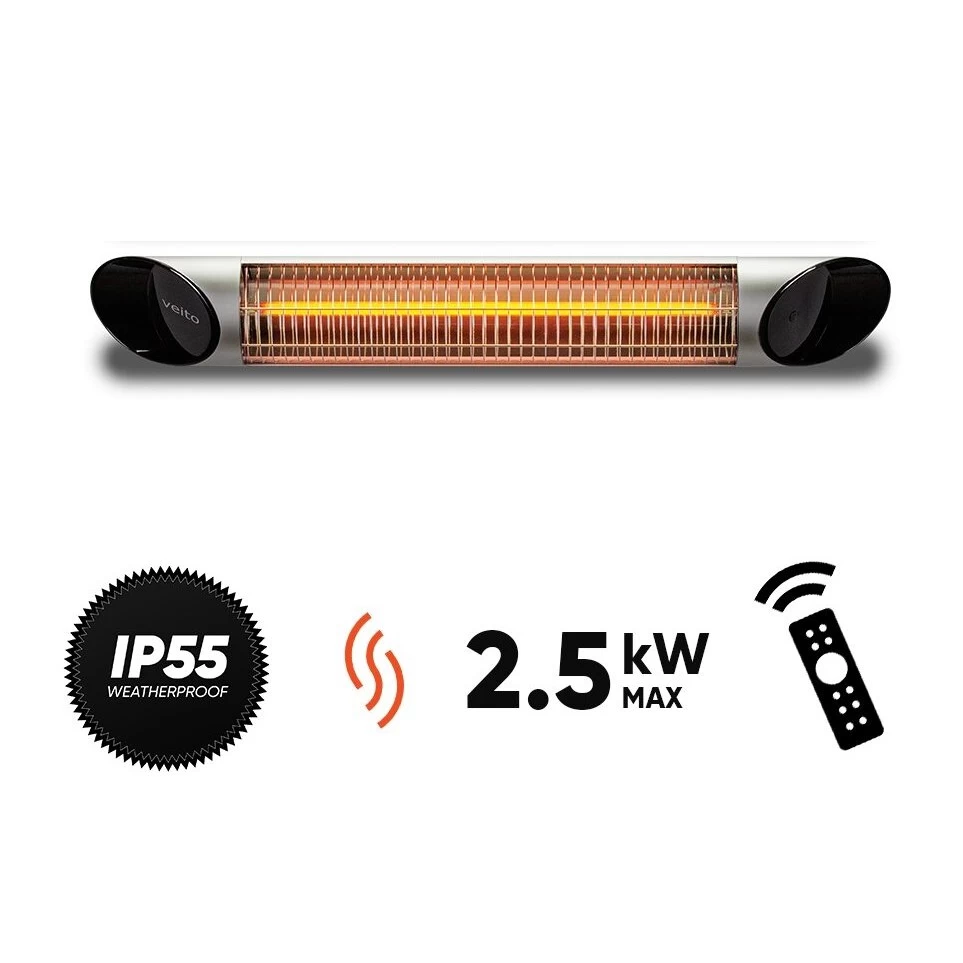 Anglies pluošto infraraudonųjų spindulių šildytuvas Veito BLADE S, sidabrinis